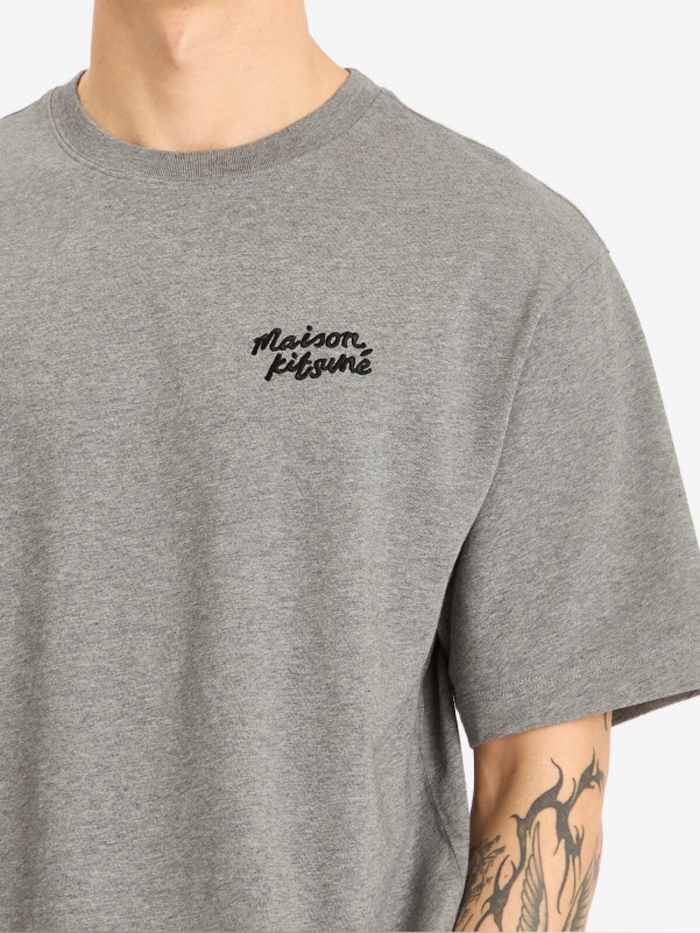Maison Kitsuné Men's Handwriting Embroidery
Oversize T-Shirt small Grey Mela